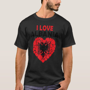 Camiseta Orgulho de ser albanês Eu adoro Albânia Bandeira A