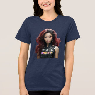 Camiseta Orgulho de ser Americano - Arte Robô Feminina Vibr