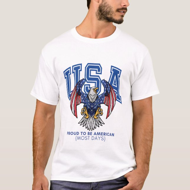 Camiseta Orgulho de ser americano (na maioria dos dias) (Frente)