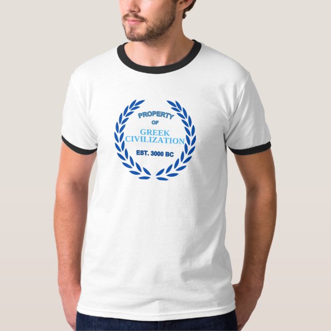 Camiseta Orgulho de ser grego - Propriedade da Civilização  (Frente)