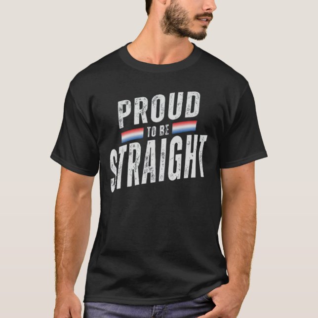 Camiseta Orgulho de ser Hetero - Homens Engraçados (Frente)