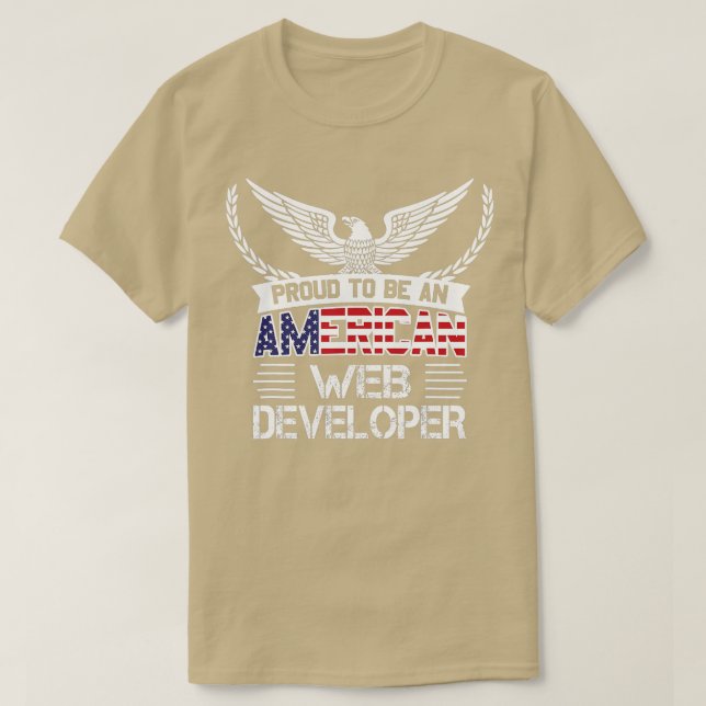 Camiseta Orgulho de ser um desenvolvedor de web americano (Frente do Design)