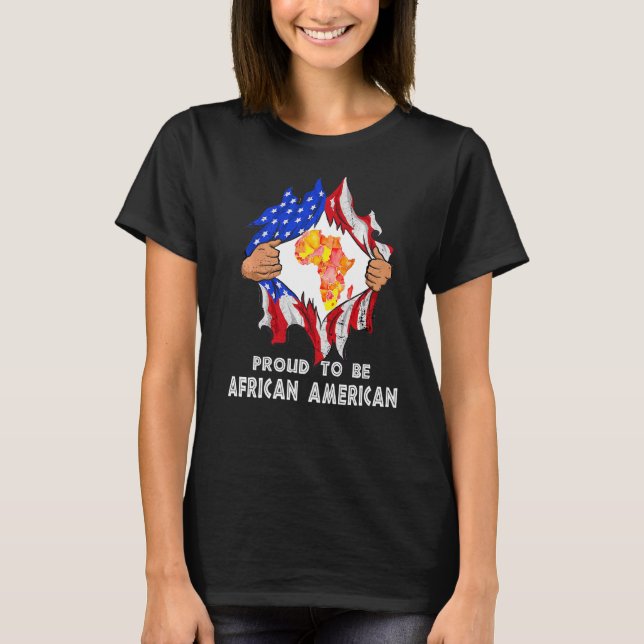 Camiseta Orgulho De Ser Um Mapa Africano Americano Da Vinta (Frente)