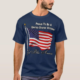Camiseta Orgulho De Ser Um Veterano Dos EUA Com Bandeira Do