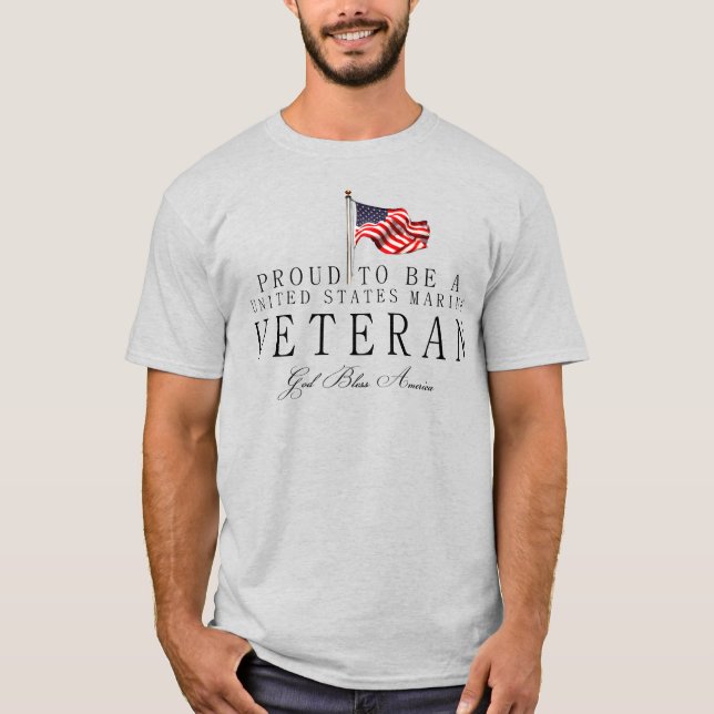 Camiseta Orgulho De Ser Um Veterano Marinho Dos EUA (Frente)