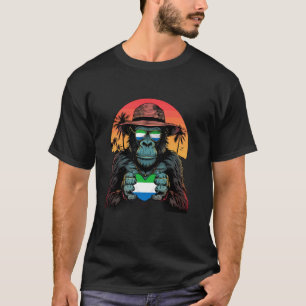 Camiseta Orgulho de Serra Leoa Gorila Pôr do sol Serra-leon