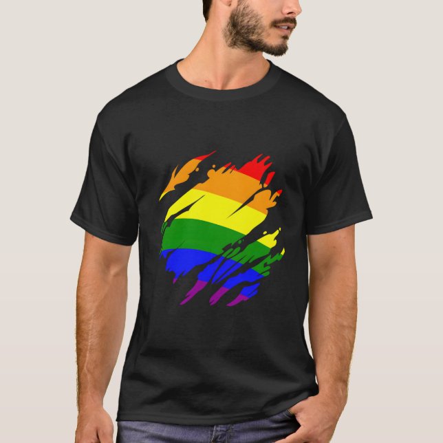 Camiseta Orgulho de Sinalizador Arco-Íris (Frente)