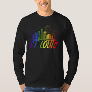 Camiseta Orgulho de St Louis Skyline Desfile do Orgulho d