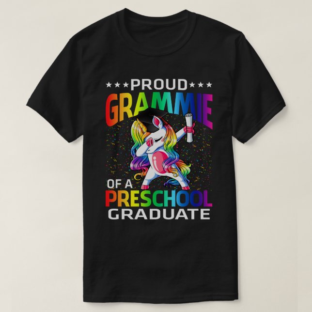 Camiseta Orgulho De Um Formando De Pré-Escolas Unicórnio (Frente do Design)