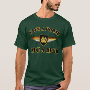Camiseta Orgulho de Urso Gay Salve um Cavalo Monte um Urso
