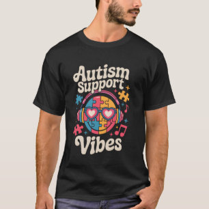 Camiseta Orgulho de Vibes de Apoio ao Autismo Neurodiversid
