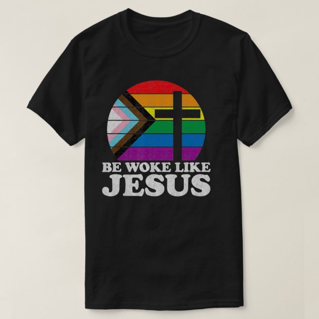 Camiseta Orgulho Democrata Liberal Ser Acordado Como Jesus  (Frente do Design)