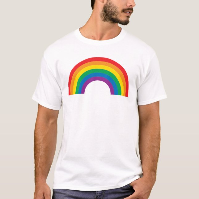Camiseta Orgulho | Design de arco-íris colorida (Frente)