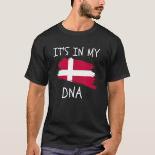 Camiseta Orgulho Dinamarquês Está No Meu DNA Bandeira da Di