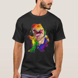 Camiseta Orgulho Dinossaur LGBT Gay Lésbica Transgênero Tra