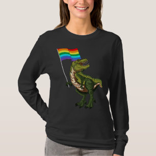 Camiseta Orgulho Dinossaur Lgbt Gay Lésbica Transgênero Tra