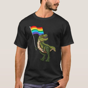 Camiseta Orgulho Dinossaur Lgbt Gay Lésbica Transgênero Tra