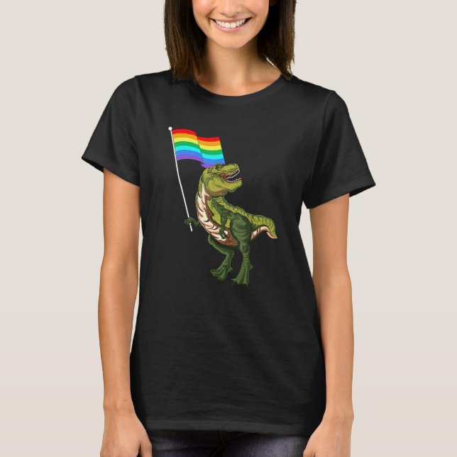Camiseta Orgulho Dinossaur Lgbt Gay Lésbica Transgênero Tra (Frente)