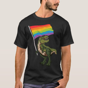 Camiseta Orgulho Dinossaur Lgbt Gay Lésbica Transgênero Tra