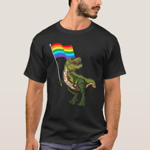 Camiseta Orgulho Dinossaur Lgbt Gay Lésbica Transgênero Tra