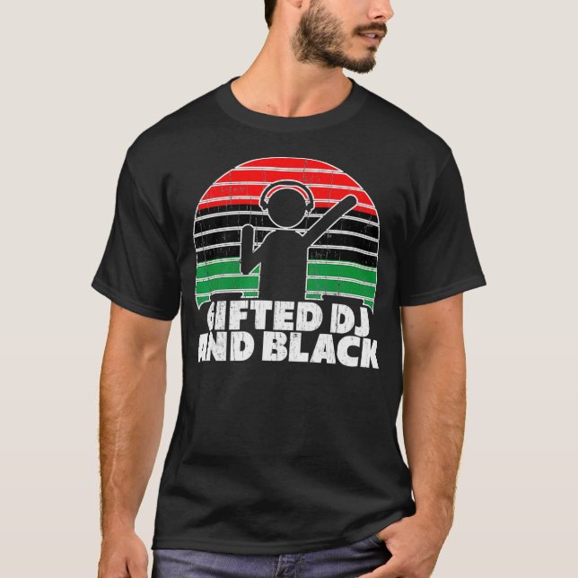 Camiseta Orgulho DJ Afro-Americano - EDM USA Techno Gift (Frente)