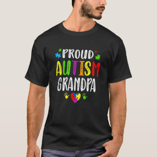 Camiseta Orgulho do Avô Autista Consciente do Autismo Mão C