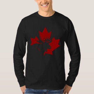 Camiseta Orgulho do Canadá Folha de Bordo Alce Vintage Cana