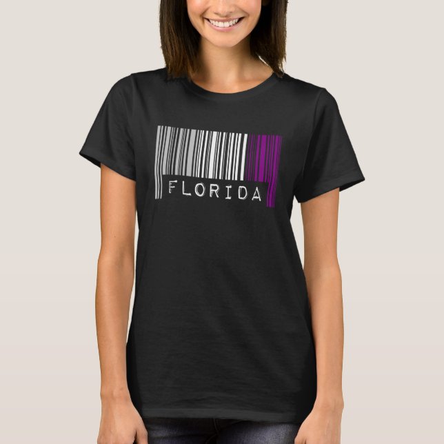 Camiseta Orgulho do Código de Barras Assexual Flórida Fofo  (Frente)