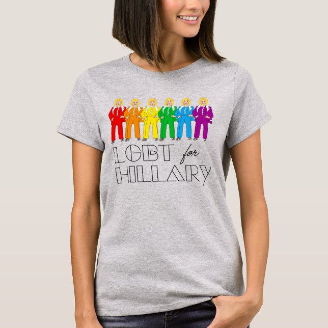 Camiseta Orgulho do Conjunto de Hillary - LGBT pela Hillary (Frente)