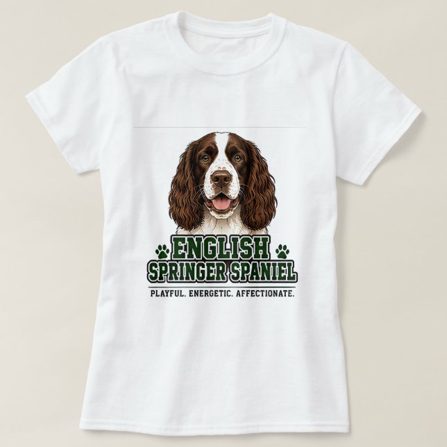 Camiseta 🐾 Orgulho do English Springer Spaniel 🐾 (Frente do Design)