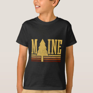 Camiseta Orgulho do Estado da Árvore Vintage do Maine Acamp