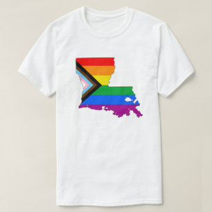 Camiseta Orgulho do Estado da Louisiana LGBTQ Progresso Org