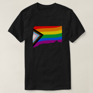 Camiseta Orgulho do Estado de Connecticut Progresso LGBTQ O
