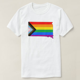 Camiseta Orgulho do Estado de Dakota do Sul LGBTQ Progresso