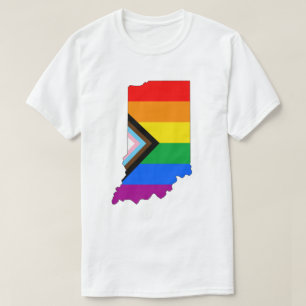 Camiseta Orgulho do Estado de Indiana LGBTQ Progresso Orgul
