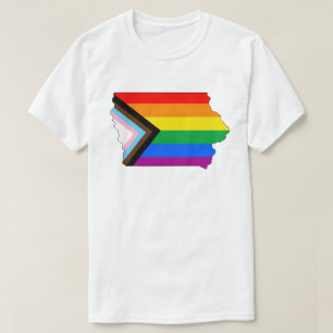 Camiseta Orgulho do Estado de Iowa LGBTQ Progresso Orgulho