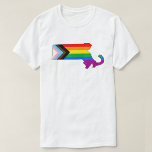 Camiseta Orgulho do Estado de Massachusetts LGBTQ Progresso