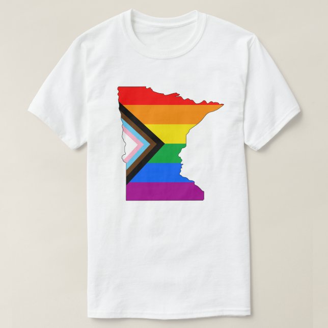 Camiseta Orgulho do Estado de Minnesota LGBTQ Progress Prid (Frente do Design)