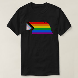 Camiseta Orgulho do Estado de Nebraska LGBTQ Progresso Orgu