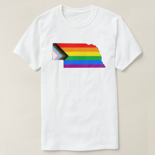Camiseta Orgulho do Estado de Nebraska LGBTQ Progresso Orgu