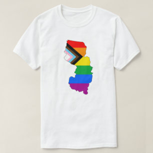 Camiseta Orgulho do Estado de Nova Jersey Progresso LGBTQ O