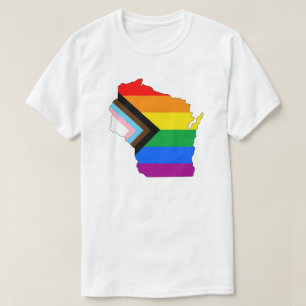 Camiseta Orgulho do Estado de Wisconsin LGBTQ Progress Prid