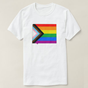 Camiseta Orgulho do Estado de Wyoming LGBTQ Progresso Orgul