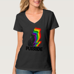 Camiseta Orgulho do Gato Purride Arco-íris do Gato Cor Gat