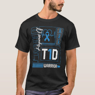 Camiseta Orgulho Do Guerreiro T1d Diabetes De Fita Awarene