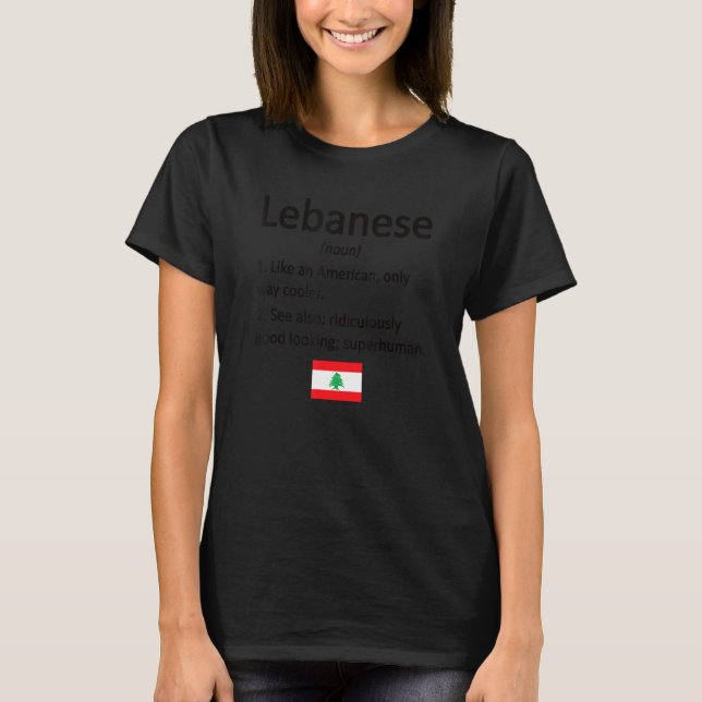 Camiseta Orgulho do Líbano Definição Líbano Bandeira Libane (Frente)