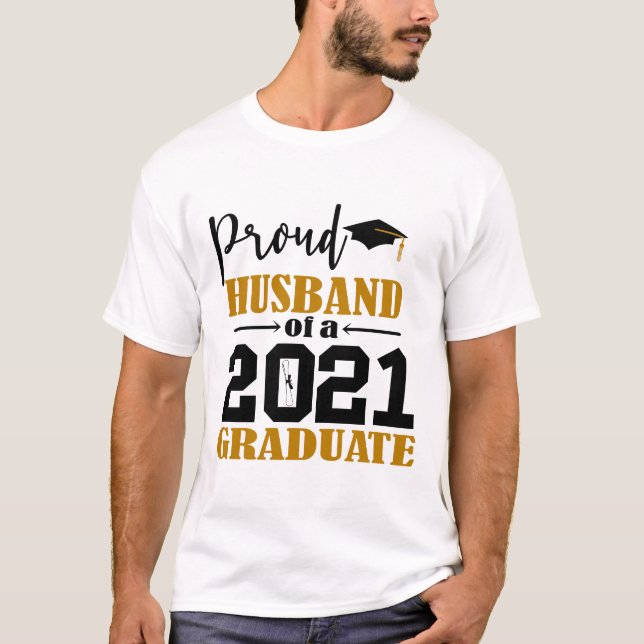Camiseta Orgulho do marido de um Formando de 2021 (Frente)