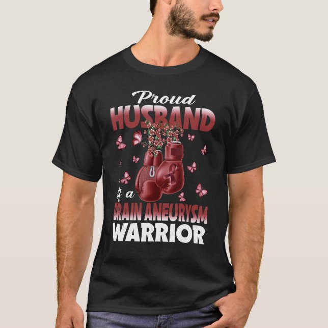 Camiseta Orgulho Do Marido De Um Guerreiro De Aneurismo Cer (Frente)