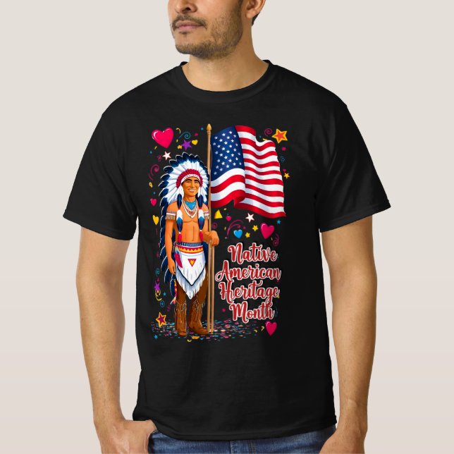 Camiseta Orgulho do Mês do Patrimônio Nativo Americano (Frente)