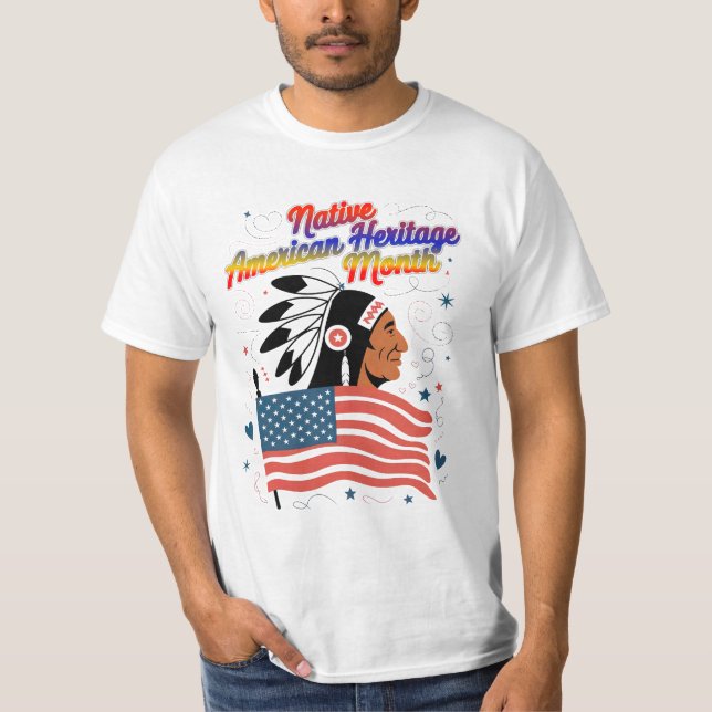 Camiseta Orgulho do Mês do Patrimônio Nativo Americano (Frente)